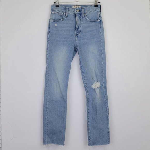 Madewell Perfect Vintage High Rise Crop Raw Hem Jean, Coney Destroyed - Picture 2 of 15